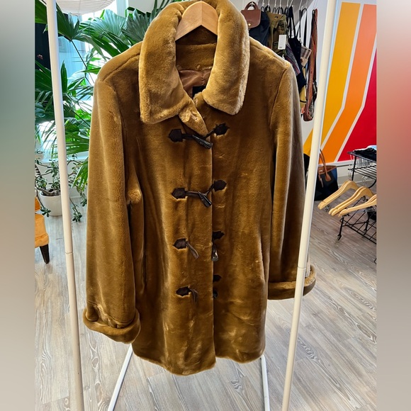 Dennis basso faux fur toggle and zipper fur coat - Picture 5 of 6